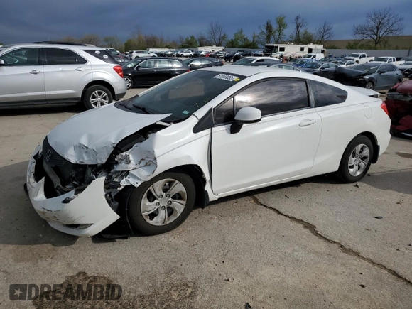 2013 Honda Civic Cpe LX with VIN 2HGFG3B56DH509156, listed as a Copart auction lot 52048035 with 72,491 mi miles and Salvage Title. Bid and sale history available at carsss.com. Image 1.