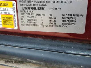 2015 GMC Acadia SLE с VIN 1GKKRPKD3FJ350981, выставлен на аукционе Copart как лот 58152465 с пробегом 93 616 миль миль и Чистый • Clean title. История ставок и продаж доступна на DreamBid. Изображение 13.
