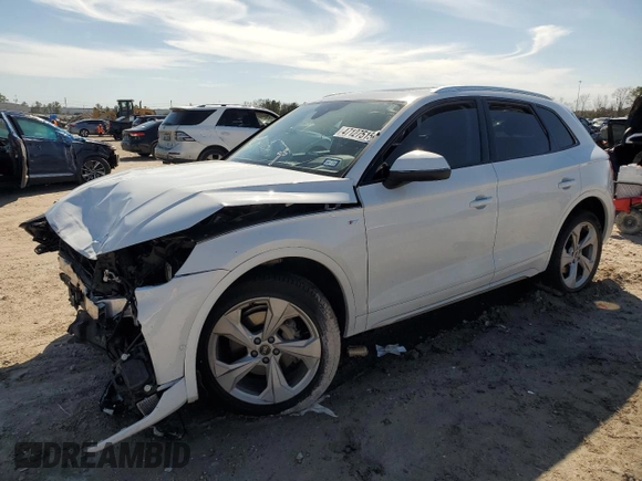 2023 Audi Q5 S line Prestige with VIN WA1FAAFY7P2171072, listed as a Copart auction lot 47127515 with 21,832 mi miles and Salvage Title. Bid and sale history available at carsss.com. Image 1.