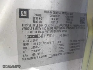 2015 Chevrolet Colorado 2WD LT with VIN 1GCGSBE34F1129594, listed as a IAAI auction lot 41640542 with 151,661 mi miles. Bid and sale history available at carsss.com. Image 9.
