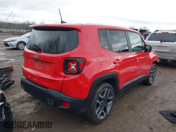 2020 Jeep Renegade Sport with VIN ZACNJAAB3LPL75076, listed as a IAAI auction lot 41213730 with 34,672 mi miles and . Bid and sale history available at carsss.com. Image 4.