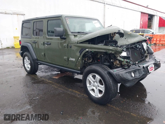2021 Jeep Wrangler Unlimited Willys with VIN 1C4HJXDN5MW592125, listed as a IAAI auction lot 40821100 with 82,109 mi miles and . Bid and sale history available at DreamBid. Image 1.