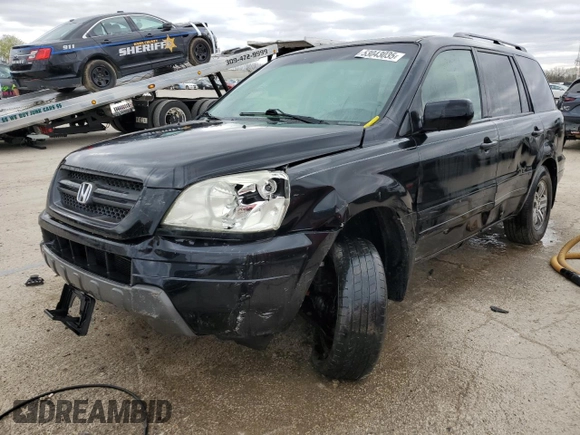 2005 Honda Pilot EX with VIN 5FNYF18495B001591, listed as a Copart auction lot 53043035 with 181,887 mi miles and Salvage Title. Bid and sale history available at carsss.com. Image 1.