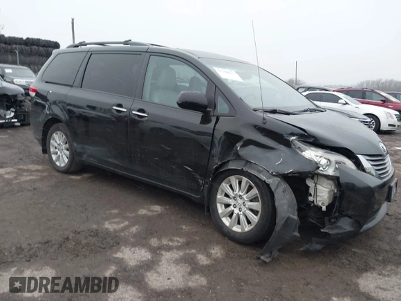 2014 Toyota Sienna Ltd with VIN 5TDDK3DCXES076542, listed as a IAAI auction lot 41559021 with 1 mi miles. Bid and sale history available at carsss.com. Image 1.