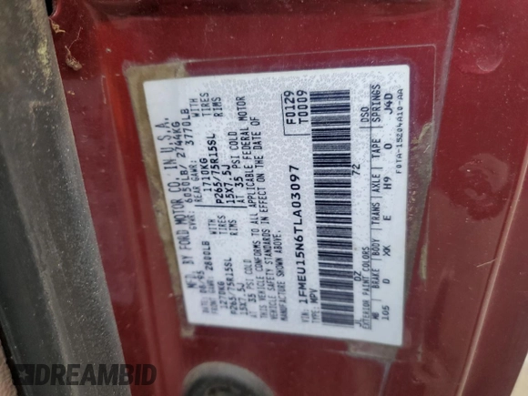 1996 Ford Bronco XL z VIN 1FMEU15N6TLA03097, wystawiony jako Copart lot #80449114 z przebiegiem 289 345 mil mil oraz Czysty tytuł • Clean title. Historia ofert i sprzedaży dostępna na DreamBid. Obrazek 13.