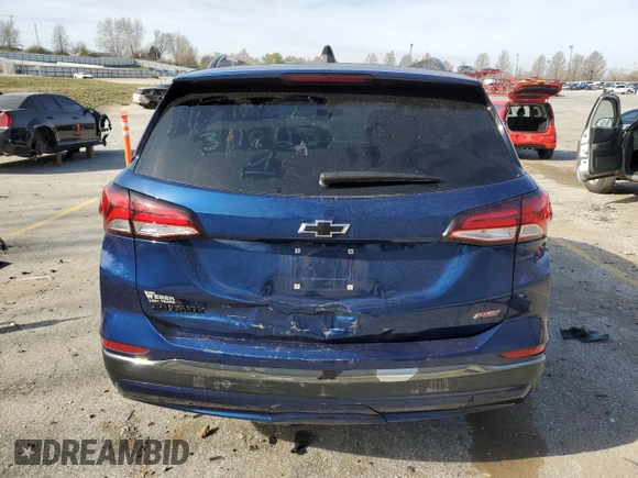 2022 Chevrolet Equinox RS with VIN 3GNAXMEV6NS209486, listed as a Copart auction lot 50087905 with 32,974 mi miles and Salvage Title. Bid and sale history available at DreamBid. Image 6.