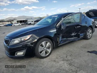 2015 Kia Optima Hybrid EX with VIN KNAGN4ADXF5083079, listed as a Copart auction lot 50986815 with 100,420 mi miles and Salvage Title. Bid and sale history available at carsss.com. Image 1.