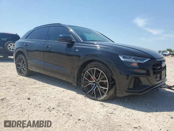 2019 Audi Q8 Premium Plus with VIN WA1EVAF19KD020962, listed as a Copart auction lot 57027725 with 133,995 mi miles and Salvage title. Bid and sale history available at DreamBid. Image 4.