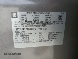 2010 GMC Terrain SLE-2 z VIN 2CTFLEEY2A6388875, wystawiony jako Copart lot #55048835 z przebiegiem 215 727 mil mil oraz Czysty tytuł • Clean title. Historia ofert i sprzedaży dostępna na DreamBid. Obrazek 13.