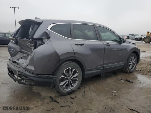 2021 Honda CR-V EX with VIN 2HKRW1H5XMH424869, listed as a Copart auction lot 43856035 with 0 mi miles and Salvage Title. Bid and sale history available at carsss.com. Image 3.