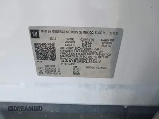 2019 Chevrolet Equinox LT with VIN 3GNAXKEV5KL268412, listed as a IAAI auction lot 42022214 with 81,513 mi miles and . Bid and sale history available at DreamBid. Image 9.