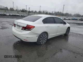2015 Honda Civic EX-L with VIN 19XFB2F96FE021585, listed as a Copart auction lot 50230195 with 134,260 mi miles and Salvage Title. Bid and sale history available at DreamBid. Image 3.
