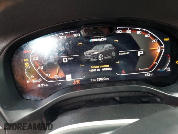 2023 BMW X3 M40i with VIN 5UX83DP05P9N78039, listed as a Copart auction lot 85614984 with 53,020 mi miles and Salvage Title. Bid and sale history available at DreamBid. Image 9.