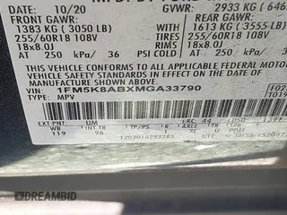 2021 Ford Police Interceptor Utility z VIN 1FM5K8ABXMGA33790, wystawiony jako IAAI lot #42065493 z przebiegiem 52 296 mil mil oraz . Historia ofert i sprzedaży dostępna na DreamBid. Obrazek 9.