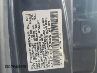 2012 Honda Crosstour EX-L with VIN 5J6TF2H51CL002036, listed as a Copart auction lot 72055854 with 176,239 mi miles and Salvage Title. Bid and sale history available at carsss.com. Image 12.