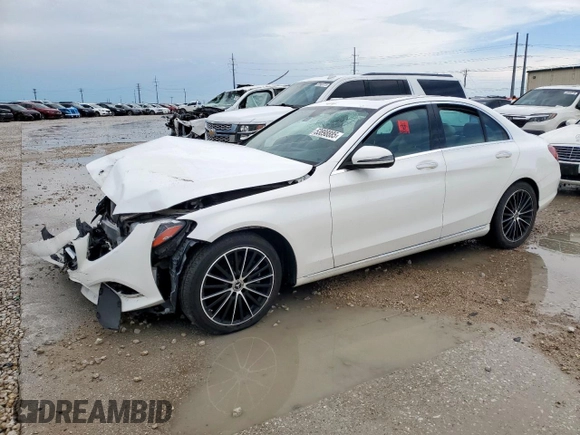 2021 Mercedes-Benz C 300 with VIN W1KWF8DB6MR647917, listed as a Copart auction lot 53898885 with 34,010 mi miles and Salvage title. Bid and sale history available at DreamBid. Image 1.