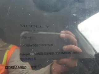 2024 Tesla Model Y с VIN 7SAYGDED1RF177417, выставлен на аукционе Copart как лот 54241755 с пробегом 7 716 миль миль и Списание • Salvage title. История ставок и продаж доступна на DreamBid. Изображение 9.