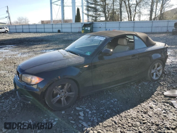 2011 BMW 1 Series 128i with VIN WBAUN1C51BVH82671, listed as a Copart auction lot 43661475 with 115,129 mi miles and Salvage Title. Bid and sale history available at carsss.com. Image 1.