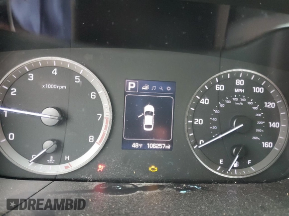 2015 Hyundai Sonata SE with VIN 5NPE24AF8FH154719, listed as a Copart auction lot 52802045 with 106,257 mi miles and Salvage Title. Bid and sale history available at DreamBid. Image 9.