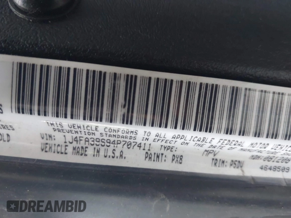 2004 Jeep Wrangler X with VIN 1J4FA39S94P707411, listed as a IAAI auction lot 42187856 with 189,519 mi miles. Bid and sale history available at carsss.com. Image 9.