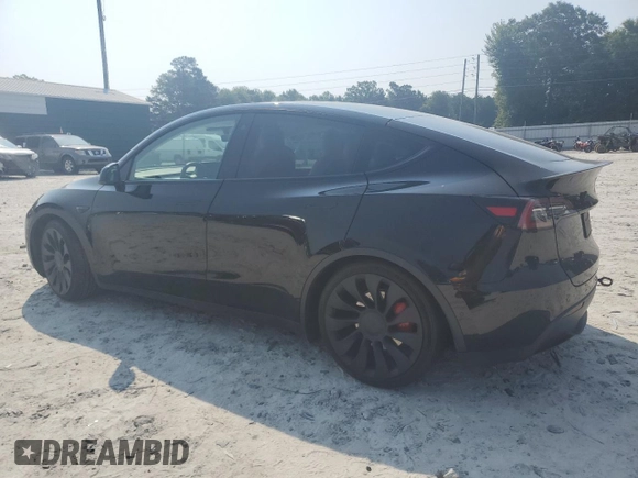 2022 Tesla Model Y Performance with VIN 7SAYGDEF5NF344292, listed as a Copart auction lot 59153775 with Not provided miles and Salvage title. Bid and sale history available at DreamBid. Image 2.