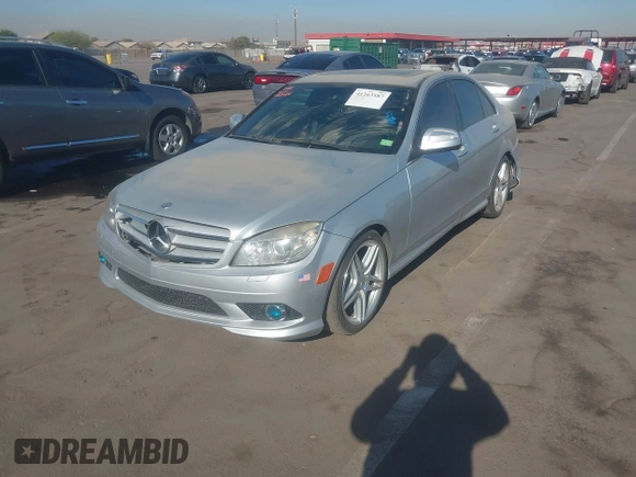 2009 Mercedes-Benz C-Class 3.5L Sport with VIN WDDGF56XX9R049848, listed as a IAAI auction lot 41263587 with 96,743 mi miles. Bid and sale history available at carsss.com. Image 2.