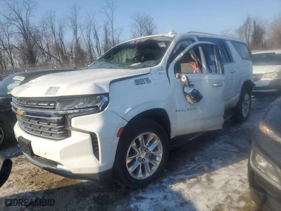 2022 Chevrolet Suburban Premier with VIN 1GNSKFKD5NR190281, listed as a Copart auction lot 88920705 with 740 mi miles and Clean Title. Bid and sale history available at carsss.com. Image 1.