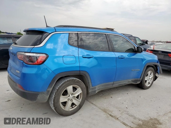 2022 Jeep Compass Latitude z VIN 3C4NJCBB5NT139019, wystawiony jako Copart lot #57121185 z przebiegiem 30 894 mil mil oraz Nie do naprawy • Non repairable. Historia ofert i sprzedaży dostępna na DreamBid. Obrazek 3.