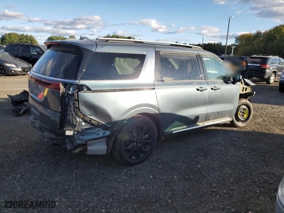 2023 Kia Carnival SX Prestige with VIN KNDNE5H33P6235146, listed as a Copart auction lot 75258304 with 60,086 mi miles and Salvage Title. Bid and sale history available at carsss.com. Image 3.