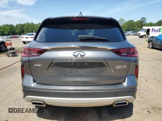 2023 Infiniti QX50 Luxe with VIN 3PCAJ5BA1PF111754, listed as a Copart auction lot 57872945 with 47,018 mi miles and Salvage title. Bid and sale history available at DreamBid. Image 6.