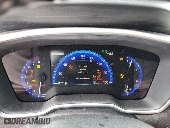 2022 Toyota Corolla Cross XLE with VIN 7MUDAABG2NV009663, listed as a Copart auction lot 55945735 with 59,473 mi miles and Salvage title. Bid and sale history available at DreamBid. Image 9.