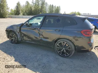2021 BMW X3 M with VIN 5YMTS0C05M9E94967, listed as a Copart auction lot 63720814 with 0 mi miles and Salvage Title. Bid and sale history available at carsss.com. Image 2.