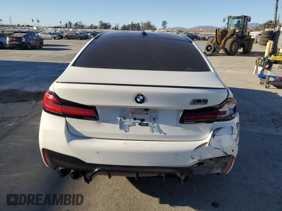 2021 BMW M5 with VIN WBS83CH06MCG40567, listed as a Copart auction lot 87288054 with 0 mi miles and Salvage Title. Bid and sale history available at carsss.com. Image 6.