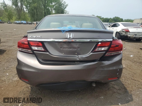 2013 Honda Civic LX with VIN 2HGFB2F55DH552566, listed as a Copart auction lot 59542755 with 160,820 mi miles and Salvage title. Bid and sale history available at DreamBid. Image 6.