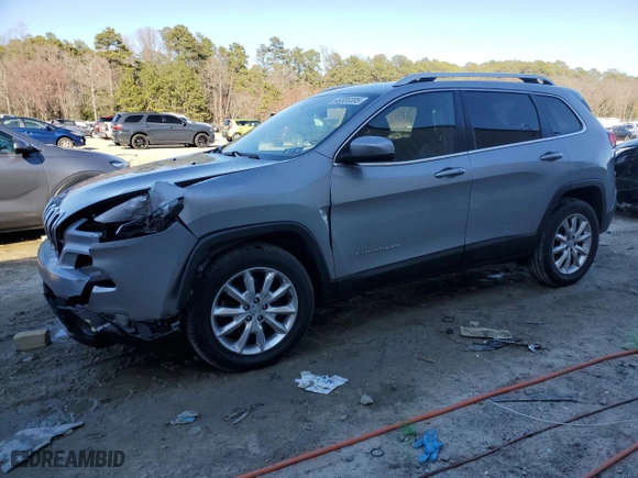 2015 Jeep Cherokee Limited with VIN 1C4PJMDS9FW719624, listed as a Copart auction lot 49385385 with 142,138 mi miles and Salvage Title. Bid and sale history available at carsss.com. Image 1.