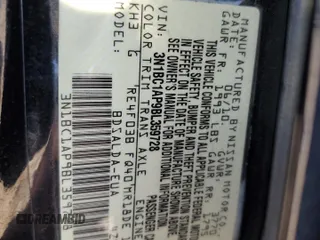 2011 Nissan Versa 1.8 S with VIN 3N1BC1AP9BL359728, listed as a Copart auction lot 51940505 with 95,115 mi miles and Salvage Title. Bid and sale history available at carsss.com. Image 14.
