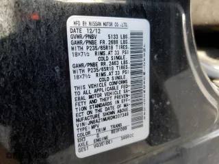 2013 Nissan Murano SV with VIN JN8AZ1MU6DW207349, listed as a Copart auction lot 41488815 with 100,283 mi miles and Salvage Title. Bid and sale history available at carsss.com. Image 13.