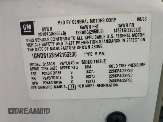 2004 Chevrolet TrailBlazer LS with VIN 1GNDS13S642165230, listed as a Copart auction lot 46272915 with 143,115 mi miles and Salvage Title. Bid and sale history available at carsss.com. Image 14.