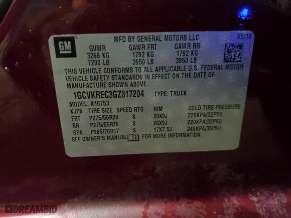 2016 Chevrolet Silverado 1500 LT with VIN 1GCVKREC3GZ317204, listed as a Copart auction lot 89288625 with 70,813 mi miles and Clean Title. Bid and sale history available at carsss.com. Image 12.