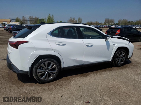2023 Lexus UX 250h F Sport z VIN JTHB9JBH1P2067579, wystawiony jako Copart lot #56911775 z przebiegiem 15 890 mil mil oraz Szkoda całkowita • Salvage title. Historia ofert i sprzedaży dostępna na DreamBid. Obrazek 3.
