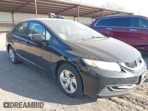 2014 Honda Civic Sedan LX with VIN 2HGFB2F55EH532657, listed as a IAAI auction lot 42098893 with 156,535 mi miles. Bid and sale history available at carsss.com. Image 1.