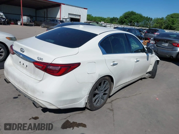 2018 Infiniti Q50 3.0t LUXE with VIN JN1EV7AP7JM353893, listed as a IAAI auction lot 41974467 with 160,214 mi miles. Bid and sale history available at carsss.com. Image 4.