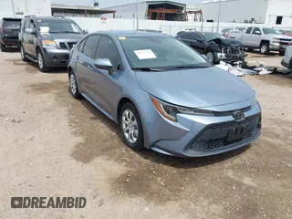 2020 Toyota Corolla LE with VIN JTDEPRAE9LJ115291, listed as a IAAI auction lot 41891753 with 38,665 mi miles. Bid and sale history available at carsss.com. Image 1.