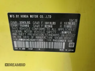 2016 Honda Fit LX with VIN JHMGK5H52GX011359, listed as a Copart auction lot 49472825 with 88,063 mi miles and Salvage title. Bid and sale history available at DreamBid. Image 12.