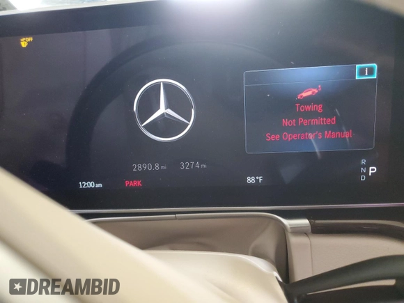 2024 Mercedes-Benz S 580e with VIN W1K6G6KB1RA271024, listed as a Copart auction lot 66407174 with 3,274 mi miles and Salvage Title. Bid and sale history available at DreamBid. Image 9.