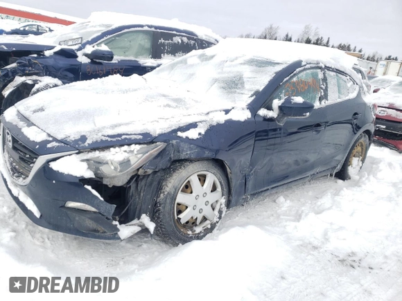 2014 Mazda 3 i Touring with VIN JM1BM1L72E1126437, listed as a Copart auction lot 85980494 with 105,853 mi miles and Salvage Title. Bid and sale history available at DreamBid. Image 1.