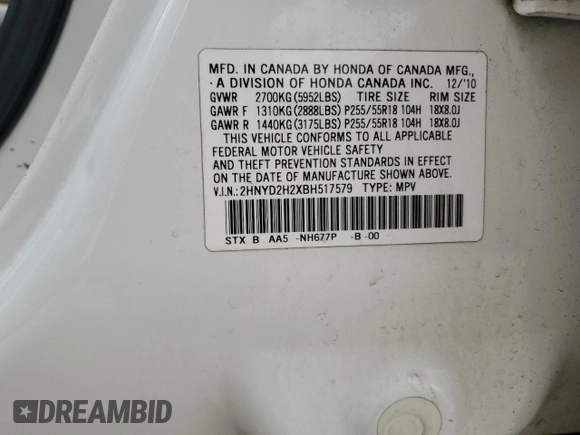 2011 Acura MDX with VIN 2HNYD2H2XBH517579, listed as a Copart auction lot 50386265 with 171,345 mi miles and Salvage Title. Bid and sale history available at carsss.com. Image 14.