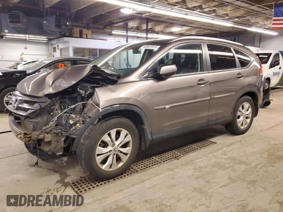 2013 Honda CR-V EX-L with VIN 5J6RM4H79DL017303, listed as a Copart auction lot 43832915 with 267,617 mi miles and Salvage Title. Bid and sale history available at carsss.com. Image 1.