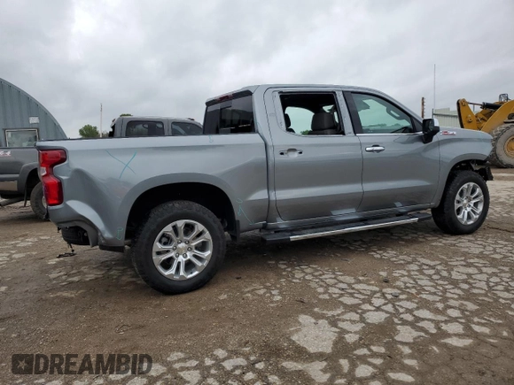 2024 Chevrolet Silverado 1500 LTZ with VIN 1GCUDGED5RZ304993, listed as a Copart auction lot 69874124 with 6,057 mi miles and Salvage Title. Bid and sale history available at DreamBid. Image 3.