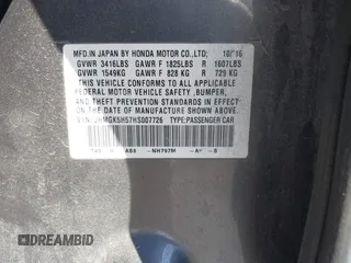 2017 Honda Fit LX with VIN JHMGK5H57HS007726, listed as a IAAI auction lot 41834608 with 97,442 mi miles. Bid and sale history available at carsss.com. Image 9.